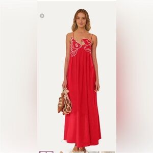 FARM Rio Vibrant Red Maxi Dress